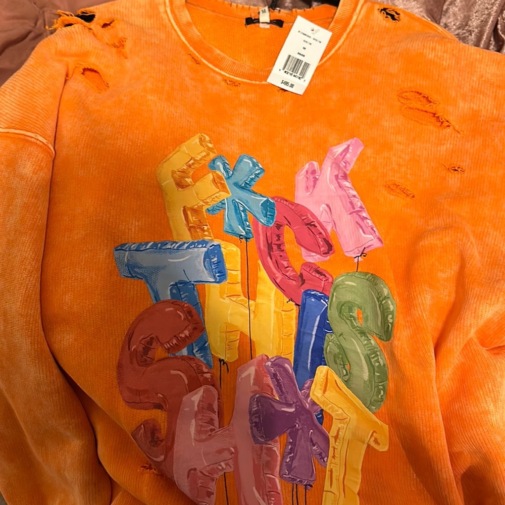 R13 New with tag F*ck this sh*t oversized sweater